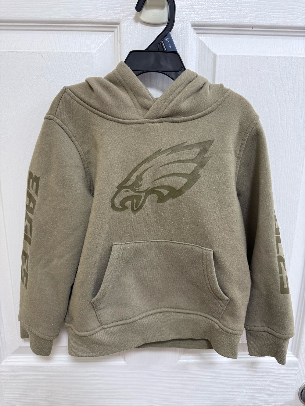 Kids Philadelphia Eagles Sweatshirt in Olive Green with Team Logo, Size 4